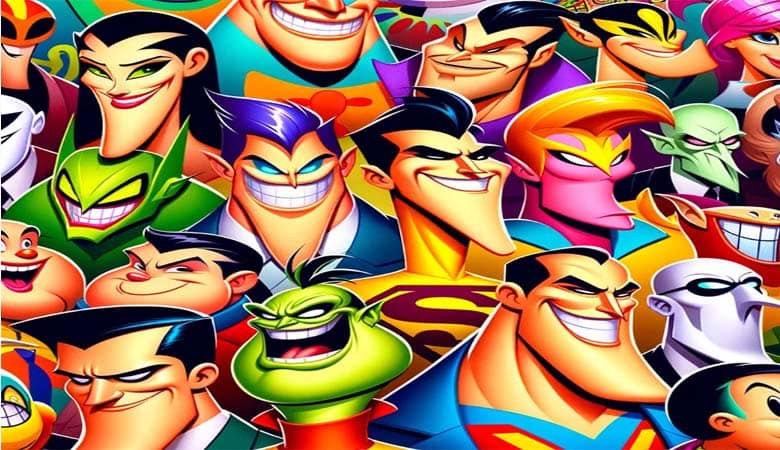 Long Chin Cartoon Characters